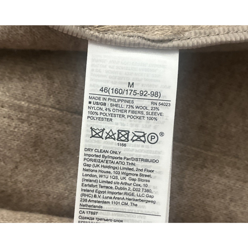 Banana Republic Unlined Melton‎ Car Coat Size Medium Taupe - Picture 10 of 10